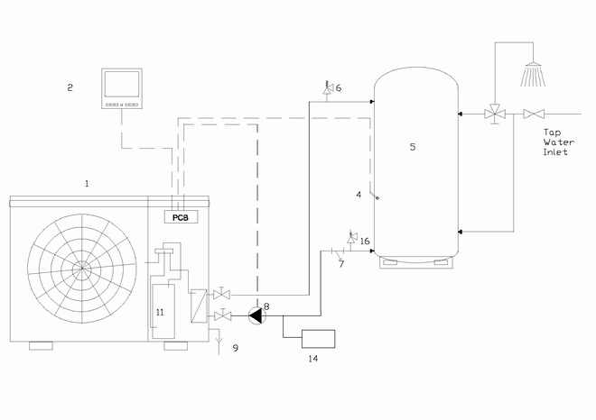Geyser Heat pump connection